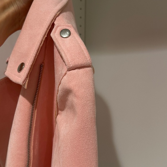 Pink faux leather biker jacket - Picture 6 of 12